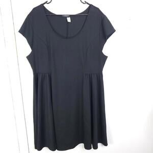 Old Navy Dress Womens XXL Cap Sleeve Fit Flare Short Sleeve Stretchy Black